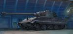  commentary_request entwicklung_75 garage ground_vehicle iron_cross military military_vehicle motor_vehicle no_humans shinmai_(kyata) shovel stairs tank world_of_tanks 
