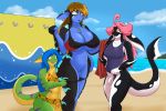  anthro assisted_exposure beach big_breasts bikini black_body blonde_hair blue_eyes blue_hair breasts cainesart cetacean chameleon clitoris clitoris_piercing clothed clothing dickgirl ear_piercing female gecko geecku genital_piercing green_body hair intersex las_lindas lizard long_hair mammal marine markings navel navel_piercing non-mammal_breasts open_mouth orange_eyes orca panties panty_pull penis piercing pink_hair purple_stripes pussy pussy_piercing quesi reptile sand scalie seaside smile stripes swimsuit tongue tongue_piercing tree underwear voluptuous whale white_body wide_hips xe&aacute;nica yellow_body yellow_eyes 