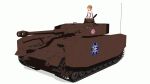  3d alternate_costume anglerfish animated brown_eyes brown_hair commentary emblem garter_straps girls_und_panzer ground_vehicle headphones islander_(venom_nf3) md5_mismatch mikumikudance military military_vehicle motor_vehicle nishizumi_miho ooarai_(emblem) panzerkampfwagen_iv tank ugoira 