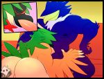  anthro anthrofied avian balls beak bird butt decidueye elfein fellatio honchkrow male male/male nintendo oral penis pok&eacute;mon pok&eacute;mon_(species) sex video_games 