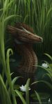  2015 brown_eyes brown_scales day detailed_background digital_media_(artwork) dragon dschunai grass outside scales spines water 