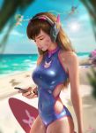  adapted_costume angel_wings animal_print arm_at_side artist_name bangs barefoot battle beach bikini blonde_hair blue_bikini blue_swimsuit blue_wings blurry blurry_background braid breasts brown_hair bunny_print cellphone closed_mouth cloud collarbone competition_swimsuit covered_navel cowboy_shot d.va_(overwatch) dark_skin dated day depth_of_field diffraction_spikes emblem facepaint facial_mark fangzhou_he firing floating flying from_side gradient gradient_wings half-closed_eyes halterneck headphones high_ponytail highres holding holding_cellphone holding_phone holding_staff holding_weapon knees_together_feet_apart leg_lift leg_up legs_apart lens_flare lips long_hair looking_down medium_breasts mercy_(overwatch) multicolored multicolored_wings multiple_girls ocean one-piece_swimsuit outdoors overwatch pharah_(overwatch) phone pink_lips ponytail realistic sand shadow shiny shiny_clothes side_braid side_cutout signature skin_tight sky smartphone smartphone_case solo_focus staff standing sun surfboard swimsuit turtleneck water weapon wet wet_clothes whisker_markings white_bikini wings yellow_wings 