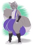  anthro big_butt bulge butt canine clothed clothing comfycushion eyewear fox girly glasses huge_butt hyper hyper_bulge looking_at_viewer makeup male mammal overalls smile solo standing thick_thighs underwear 