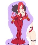  00s 1girl astaroth_(taimanin_asagi) bare_legs bare_shoulders breasts character_sheet cleavage concept_art dress female full_body highres huge_breasts long_hair looking_at_viewer naughty_face potion_(moudamepo) red_hair saliva shiny shiny_skin sideboob sketch taimanin_(series) taimanin_asagi taimanin_asagi_battle_arena tattoo yellow_eyes 