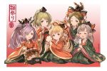  alternate_costume blonde_hair blue_eyes blush braid brown_eyes brown_hair closed_eyes commentary_request drum drumsticks flute granblue_fantasy hair_ornament hair_over_one_eye harvin hinamatsuri instrument japanese_clothes lilele_(granblue_fantasy) mahira_(granblue_fantasy) mimlememel minaba_hideo multiple_girls nio_(granblue_fantasy) official_art one_eye_closed pointy_ears ponytail purple_eyes purple_hair red_eyes robertina_(granblue_fantasy) silver_hair simple_background smile 
