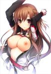  asuna_(sword_art_online) breasts cleavage karory naked nipples no_bra open_shirt sword_art_online 
