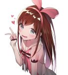  a.i._channel azit_(down) blue_eyes blush brown_hair hairband heart kizuna_ai lace-trimmed_sleeves long_hair looking_at_viewer multicolored_hair open_mouth pink_hairband simple_background smile solo streaked_hair upper_body virtual_youtuber white_background 