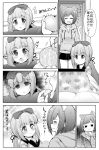  2girls :3 animal_ears bangs blunt_bangs blush bow breasts cat_ears cat_tail celebi_ryousangata cleavage comic empty_eyes eyebrows_visible_through_hair fang food fruit greyscale hair_bow hood hoodie idolmaster idolmaster_cinderella_girls japanese_clothes kimono kotatsu long_hair low_ponytail maekawa_miku mandarin_orange medium_breasts miniskirt monochrome multiple_girls open_mouth peeling ponytail shaded_face short_hair sitting skirt smile table tail translation_request very_long_hair yorita_yoshino 