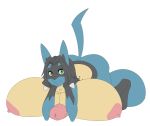  anthro balls big_balls big_breasts breasts comfycushion dickgirl erection huge_balls huge_breasts humanoid_penis hyper hyper_balls hyper_breasts hyper_penis intersex looking_at_viewer lucario nintendo nipples nude penis pok&eacute;mon pok&eacute;mon_(species) smile solo video_games 