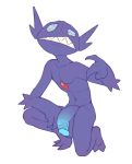  anthro balls big_balls big_penis comfycushion flaccid humanoid_penis kneeling male nintendo nude penis pok&eacute;mon pok&eacute;mon_(species) retracted_foreskin sableye solo teeth uncut video_games 