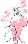  anthro big_breasts breasts cigarette clothed clothing feline female huge_breasts hyper hyper_breasts jintonic legwear mammal smile smoke solo standing stockings voluptuous 