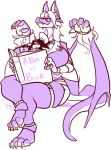 anthro book clothed clothing dragon duo eyewear female gang_xi_siyu girly glasses hair jintonic larger_female male mammal mouse rodent sitting size_difference smile wings 