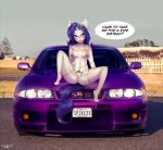  2018 anthro anthrofied blush car clothing dialogue english_text equine female friendship_is_magic hair horn mammal my_little_pony nissan outside pussy rarity_(mlp) solo spread_legs spreading tawni_tailwind text unicorn vehicle 