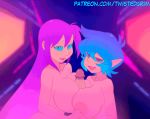  2017 animated anthro big_breasts breasts digital_media_(artwork) double_titfuck elf emi_(character) female first_person_view human human_on_humanoid humanoid looking_at_viewer male male/female male_pov mammal nipples not_furry penis sex succubus titfuck twistedgrimtv 