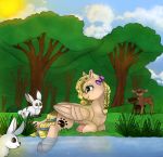  69bea cutie_mark detailed_background digital_media_(artwork) equine fan_character female feral forest horse mammal my_little_pony pony tree water wings 