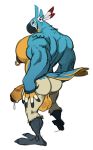  2018 anthro avian backsack balls beak biceps big_muscles big_pecs biped bird black_beak blue_feathers blue_tail breath_of_the_wild butt digital_media_(artwork) dripping erection feathers flower full-length_portrait humanoid_penis kass_(zelda) looking_at_viewer looking_back male multicolored_feathers multicolored_tail muscular muscular_male nintendo nipple_piercing nipples nude pecs penis piercing plant portrait precum precum_drip rear_view rito saggy_balls simple_background smile solo standing talons the_legend_of_zelda toomanyboners two_tone_tail vein veiny_penis video_games white_background white_feathers yellow_balls yellow_eyes yellow_feathers yellow_penis yellow_tail 