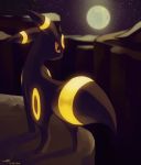  dated from_behind full_body full_moon gen_2_pokemon looking_away moon night night_sky no_humans outdoors pokemon pokemon_(creature) red_eyes rock-bomber signature sky solo standing star_(sky) starry_sky umbreon 