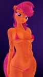  2018 anthro bikini breasts clothing digital_media_(artwork) equine female friendship_is_magic hair horse indigosfm invalid_tag mammal my_little_pony scootaloo_(mlp) simple_background swimsuit 