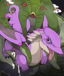  &lt;3 bound capcom chameleos cum cum_inside dragon elder_dragon green_skin lizard male membranous_wings monster_hunter open_mouth purple_scales purple_sclera red_sclera reptile scales scalie tentacles tongue tongue_out video_games waniharu wings yama_tsukami 