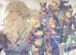  3boys 3girls :d alternate_costume alternate_hairstyle armor beatrix_(granblue_fantasy) belt black_hair blonde_hair blue_eyes bodysuit bra breasts broken broken_armor broken_weapon brown_eyes brown_hair cape cassius_(granblue_fantasy) cleavage draph earrings erune eustace_(granblue_fantasy) eyes_closed gauntlets granblue_fantasy hair_over_one_eye hat helmet holding holding_weapon holster horns ilsa_(granblue_fantasy) jewelry long_hair medium_breasts multiple_boys multiple_girls navel official_art one_eye_closed open_mouth panties ponytail shoulder_armor skirt smile tearing_up thighhighs underwear vaseraga weapon white_hair zeta_(granblue_fantasy) 