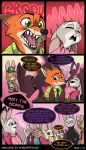  2018 anthro biting_hand brown_eyes buckteeth canine chair cheek_tuft clothed clothing comic crowd cup dialogue dipstick_ears disney english_text eyewear female fox glasses green_eyes group hat judy_hopps lagomorph male mammal necktie nick_wilde purple_eyes rabbit robertfiddler sharp_teeth sitting speech_bubble stable stu_hopps teeth text tuft violet_hopps_(zootopia) zootopia 