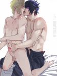  erection final_fantasy final_fantasy_xv kiss male_focus myoutsumi penis topless undressing yaoi 