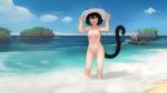 animal_ears beach black_hair breasts catgirl hat nipples nude original paintrfiend pussy short_hair tail uncensored 