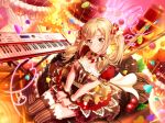  bang_dream! blonde_hair blush brown_eyes dress ichigaya_arisa keyboards long_hair smile twintails valentines 