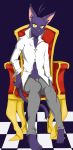  barefoot cat chair feline gentleman male mammal morenatsu proper royalty septopus_(artist) shin_(morenatsu) throne 