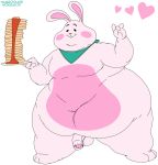  disney food fur habbodude lagomorph male mammal nokemop obese overweight pancake pancake_bunny_(character) penis pink_fur rabbit scarf simple_background solo uncut white_background wreck-it_ralph wreck-it_ralph_2 