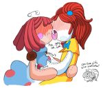  blush breast_fondling breasts dialogue doll female fondling glum_plum grope hand_on_breast kissing licking living_doll minus8 not_furry raggedy_ann rubilocks tagme text tongue tongue_out 