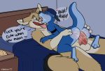  &lt;3 2017 4_fingers anal anal_penetration anthro anthro_on_anthro arched_back arm_markings backwards_baseball_cap balls baseball_cap bed bedding bedroom big_dom_small_sub black_markings black_nose blue_countershading blue_eyes blue_fur blue_tail bubble_butt butt butt_grab canine cheek_tuft countershade_face countershade_tail countershade_torso countershading cum cum_on_butt cum_on_face cum_on_penis delivery_boy dialogue digital_media_(artwork) dipstick_ears duo english_text erection eyebrow_piercing eyebrows facial_piercing fennec food fox full-length_portrait fur gloves_(marking) green_eyes hair half-closed_eyes hand_on_butt hat head_tuft hi_res humanoid_penis inside interspecies larger_male looking_at_partner looking_pleasured lying male male/male male_penetrating mammal markings moan motion_lines multicolored_fur mustelid nude on_back on_bed on_front open_mouth open_smile otter penetration penis piercing pillow pink_penis pizza pizza_delivery portrait profanity raised_tail reverse_missionary_position robbie rotten_robbie sex shallow_penetration size_difference smaller_male smile speech_bubble straddling tan_fur tan_tail text tongue tuft two_tone_fur two_tone_tail whiskers white_countershading white_fur white_markings white_tail 