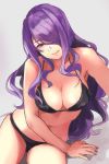  black_panties breasts camilla_(fire_emblem_if) cleavage fire_emblem fire_emblem_if hair_over_one_eye hashiko_(neleven) large_breasts lips long_hair navel panties purple_eyes purple_hair solo tiara underwear very_long_hair wavy_hair white_background 
