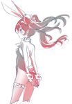 alternate_hairstyle animal_ears bunny_ears bunny_girl bunny_tail commentary cravat iesupa leotard neo_(rwby) rwby sleeve_cuffs solo tail twintails 