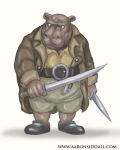  aaron_siddall anthro belt clothed clothing coat dual_wielding dungeons_&amp;_dragons giff grey_skin gun hippopotamus holding_object holding_weapon mammal melee_weapon ranged_weapon sword weapon 