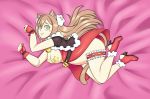  animal_ears artist_request bell bell_collar belt breasts brown_hair cat_ears cat_tail coat collar fingerless_gloves gloves heterochromia high_heels highres kurisu_ams large_breasts long_hair lying nail_polish no_panties on_side pasties plump red_coat red_gloves self_upload tail 