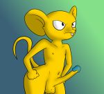  abstract_background balls dragon_ball dragon_ball_super erection fur male mammal mouse nude penis quitela rodent unknown_artist wide_hips yellow_fur 