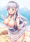  :d azur_lane bad_id bad_pixiv_id beach belfast_(azur_lane) blush braid breasts breasts_outside chain collar collarbone corset cum day dress dress_lift elbow_gloves french_braid frilled_dress frilled_gloves frills garter_straps gloves heart heart-shaped_pupils highres large_breasts long_hair looking_at_viewer maid_headdress nipples nose_blush ocean open_mouth outdoors puffy_nipples purple_eyes round_teeth sand seashell shell shiny shiny_hair shore sidelocks silver_hair sleeveless sleeveless_dress smile solo star starfish straight_hair suggestive_fluid symbol-shaped_pupils teeth thighhighs tongue tongue_out water white_dress white_legwear yuriko 
