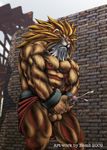  balls bomb bomb_(artist) censored cum cumshot feline hi_res huge_muscles leo leo_(red_earth) lion male mammal masturbation muscles orgasm penis red_earth solo warzard 