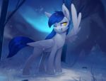  2018 animated blue_eyes digital_media_(artwork) equine fan_character feathered_wings feathers female feral fur grey_fur hooves mammal my_little_pony no_sound pegasus rodrigues404 smile snow snowing solo wings yellow_eyes 