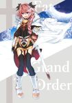  :d armor armored_dress astolfo_(fate) black_bow black_legwear black_ribbon boots bow braid cape commentary_request copyright_name dress fang fate/grand_order fate_(series) full_body fur-trimmed_cape fur_trim garter_straps gauntlets hair_intakes hair_over_shoulder hair_ribbon highres hooded_cape ishikane_aoi long_braid long_hair long_sleeves looking_at_viewer male_focus multicolored_hair open_mouth otoko_no_ko overskirt pink_hair purple_eyes ribbon scabbard sheath short_dress single_braid smile standing streaked_hair thighhighs v-shaped_eyebrows white_cape white_footwear zettai_ryouiki 
