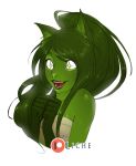  animal_humanoid claws female fox_humanoid green_body green_claws green_ears green_eyes green_hair green_nose green_skin hair humanoid licheart long_hair noxxi noxxi_greenrose noxxian original_character_do_not_steal solo 