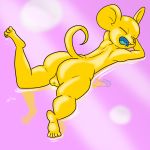  anthro balls butt dragon_ball dragon_ball_super erection fur humanoid_penis male mammal mouse nude penis quitela reflection rodent sleeping solo unknown_artist water wet yellow_fur 