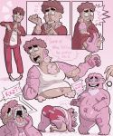  bear body_horror female hi_res human jamsnjellies mammal overweight plushie sequence solo stitches teddy_bear text transformation 
