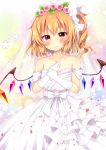  dress flandre_scarlet miy@ touhou wedding_dress wings 