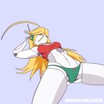  animated blonde_hair blue_background bra breasts cave_story clothed clothing curly_brace eyes_closed female hair humanoid machine nipple_bulge not_furry panties robot simple_background sleeping solo underwear video_games zedrin 