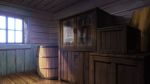  barrel cabinet crate day indoors mocha_(cotton) no_humans original scenery sunlight window wooden_floor wooden_wall 