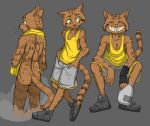  anthro butt clothing feline male mammal poisondynamite towel wildcat 