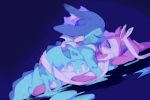  blush duo eeveelution eyes_closed goo kissing melting nintendo pok&eacute;mon pok&eacute;mon_(species) sylveon vaporeon video_games winte 