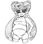  2017 beauty_mark belly big_belly breasts callie_(splatoon) cleavage clothed clothing dwps ear_piercing eyes_closed female hi_res humanoid inkling marine nintendo not_furry piercing pregnant simple_background sketch solo splatoon video_games 